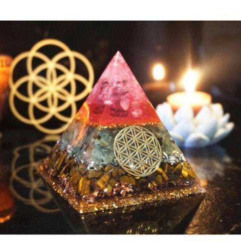 Image of Aura High Frequency Energy Helping Love Business Awakening Orgonite Pyramid