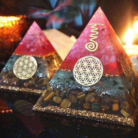 Image of Aura High Frequency Energy Helping Love Business Awakening Orgonite Pyramid