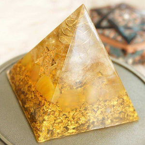 The Lucky Citrine Awakening Orgonite Crystal Pyramid