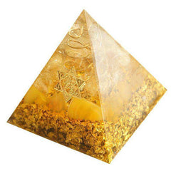 The Lucky Citrine Awakening Orgonite Crystal Pyramid