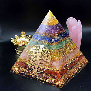 7 Chakra Healing Crystal Awakening Orgonite Pyramid