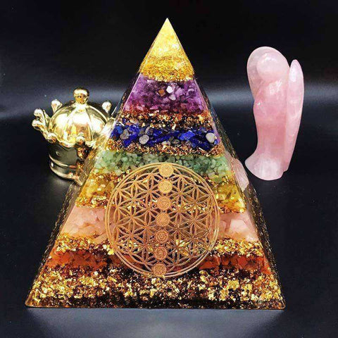 Image of 7 Chakra Healing Crystal Awakening Orgonite Pyramid