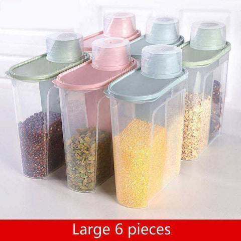 Image of Food Storage Clear Container Set with Pour Lids