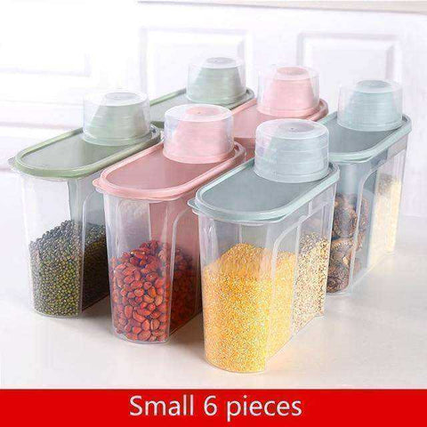 Image of Food Storage Clear Container Set with Pour Lids