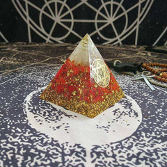 Life Energy Red Coral Stone Muladhara Chakra Energy Crystal Awakening Orgonite Pyramid