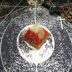 Life Energy Red Coral Stone Muladhara Chakra Energy Crystal Awakening Orgonite Pyramid