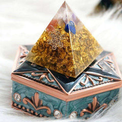 Natural Yellow Agate Lapis White Crystal Awakening Orgonite Pyramid Anxiety Treatment