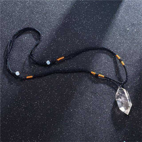 Image of Clear Quartz Crystal Pendulum Pendant Necklace
