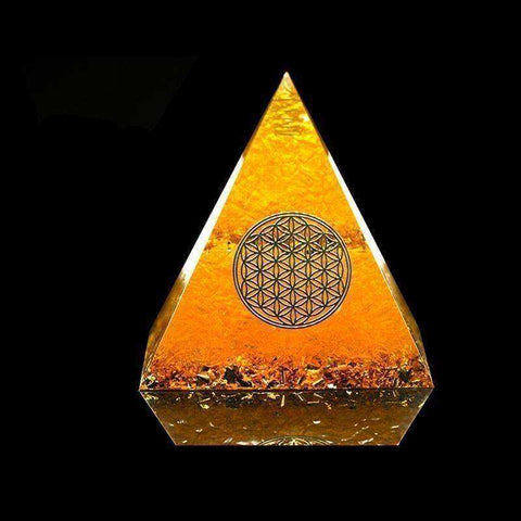 Image of Awakening Fortune Orgonite Citrine Crystal Pyramid Energy Generator