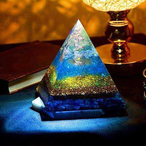 Blue Transparent Awakening Orgonite Pyramid 11cm