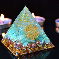 Blue AURA Awakening Orgonite Crystal Pyramid
