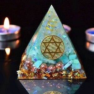 Blue AURA Awakening Orgonite Crystal Pyramid
