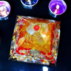 AURA REIKI Orgonite Natural Citrine Pyramid Energy Converter Decoration Aura Crystal Exorcise Evil Spirits Jewelry Crafts Gift
