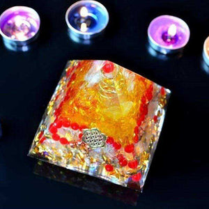 AURA REIKI Orgonite Natural Citrine Pyramid Energy Converter Decoration Aura Crystal Exorcise Evil Spirits Jewelry Crafts Gift