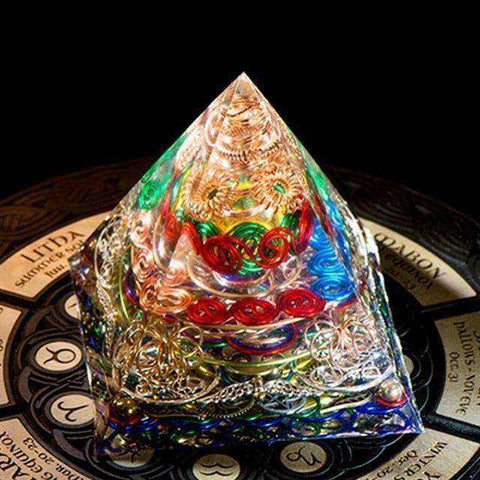 Image of Unique Spiritual High Frequency Energy Awakening Orgonite Crystal Pyramid (13.5cm)