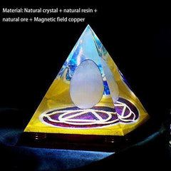 Glow In The Dark Luminous Energy Awakening Crystal Orgonite Pyramid (11cm-4.5in)