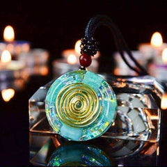 Bliss Blue Aura Awakening Orgone Crystal Pendant