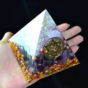 Improve Mood Amethyst Awakening Orgonite Crystal Pyramid