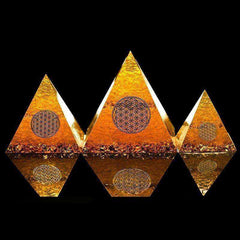 Awakening Fortune Orgonite Citrine Crystal Pyramid Energy Generator