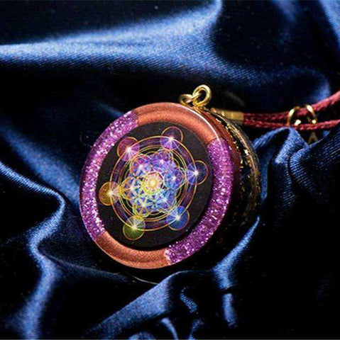 Image of Sacred Geometric Flower Awakening Orgonite Crystal Pendant