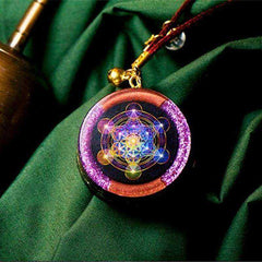 Sacred Geometric Flower Awakening Orgonite Crystal Pendant