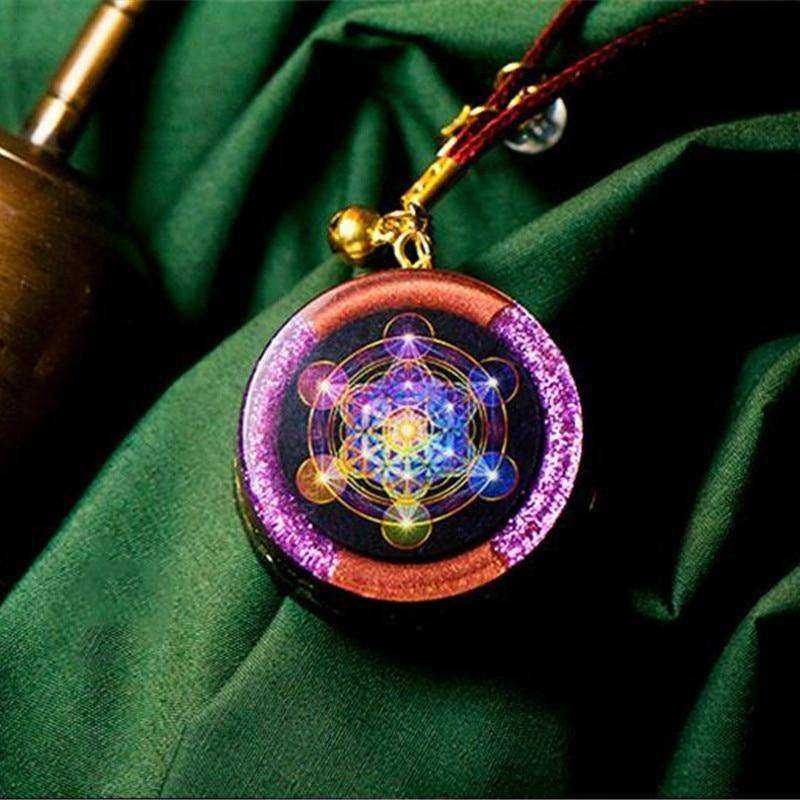 Sacred Geometric Flower Awakening Orgonite Crystal Pendant