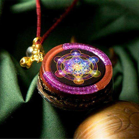 Image of Sacred Geometric Flower Awakening Orgonite Crystal Pendant