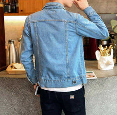 DIMUSI Spring Autumn Aesthetic Mens Denim Jacket Fashion Bomber Thin Ripped Denim Jacket Male Cowboy Jeans