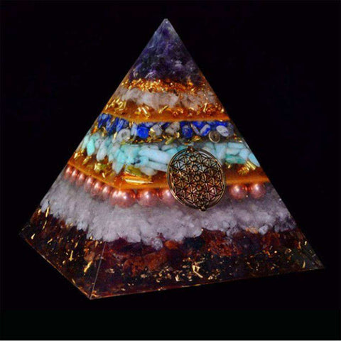 Image of Chakra Awakening Handmade Orgone Crystal Pyramid