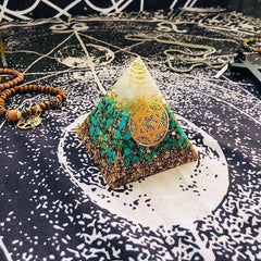 Life Potential Natural Awakening Turquoise Crystal Orgonite Pyramid