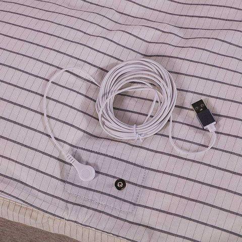 Image of Striped Earthing Duvet Cover Bed Quilt Emf Protection