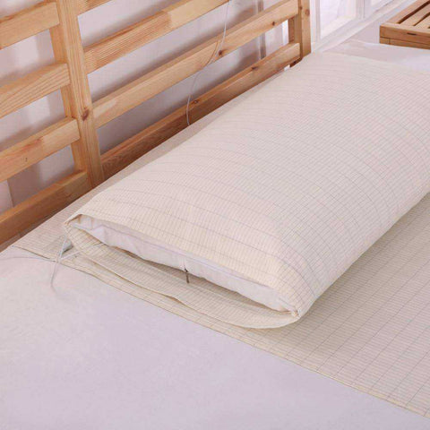 Image of 2 Beige Earthing Emf Shielding Pillow Cases