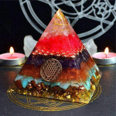 Image of Aurora Sooth The Soul Awakening Orgonite Crystal Rune Pyramid