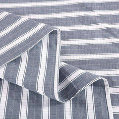 Grey & White Stripes Grounded Earthing Bed Sheet Flat Sheet EMF protection