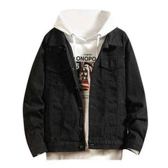 Black & Light Blue Denim Jacket Acrylic Men Winter Jacket 2020 Autumn Winter Casual