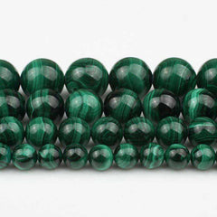 AAA Natural Malachite Round Loose Stone Beads Fit DIY Bracelet Necklace Needlework Beads For Jewelry Making 6 8 10 12 mm 7.5inch