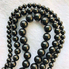 Genuine Natural Coal Beads, Black Shungite Beads