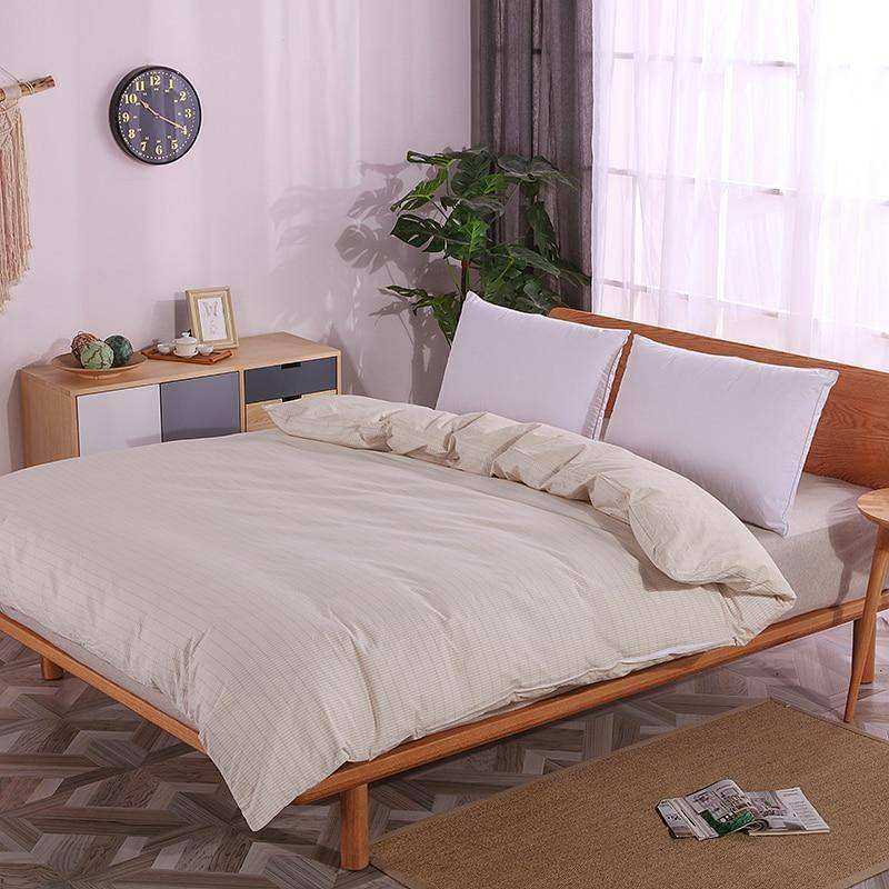 Beige Grounded Earthing Bedding Quilt Duvet Cover Emf Protection