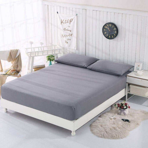 Image of Grey Grounded Earthing Emf Protection Bed Sheet with 2 Pillow Cases