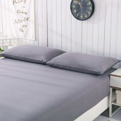 Image of Grey Grounded Earthing Emf Protection Bed Sheet with 2 Pillow Cases