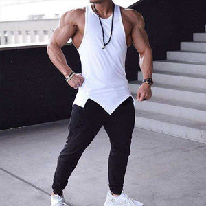 White Aesthetic Fitness Tank Top Casual Solid Sleeveless vest