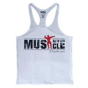 Muscle Alive To Make Fitness Great Aesthetic Apparel Bodybuilding Stringer Men