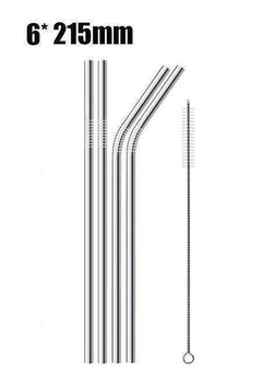 Reusable 304 Stainless Steel Straws & Cleaner Brush