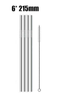 Reusable 304 Stainless Steel Straws & Cleaner Brush