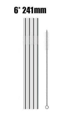 Reusable 304 Stainless Steel Straws & Cleaner Brush