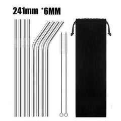 Reusable 304 Stainless Steel Straws & Cleaner Brush