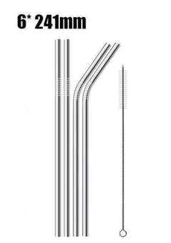 Reusable 304 Stainless Steel Straws & Cleaner Brush