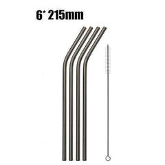 Reusable 304 Stainless Steel Straws & Cleaner Brush