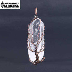 Tree of Life Clear Quartz Crystal Pendant Necklace