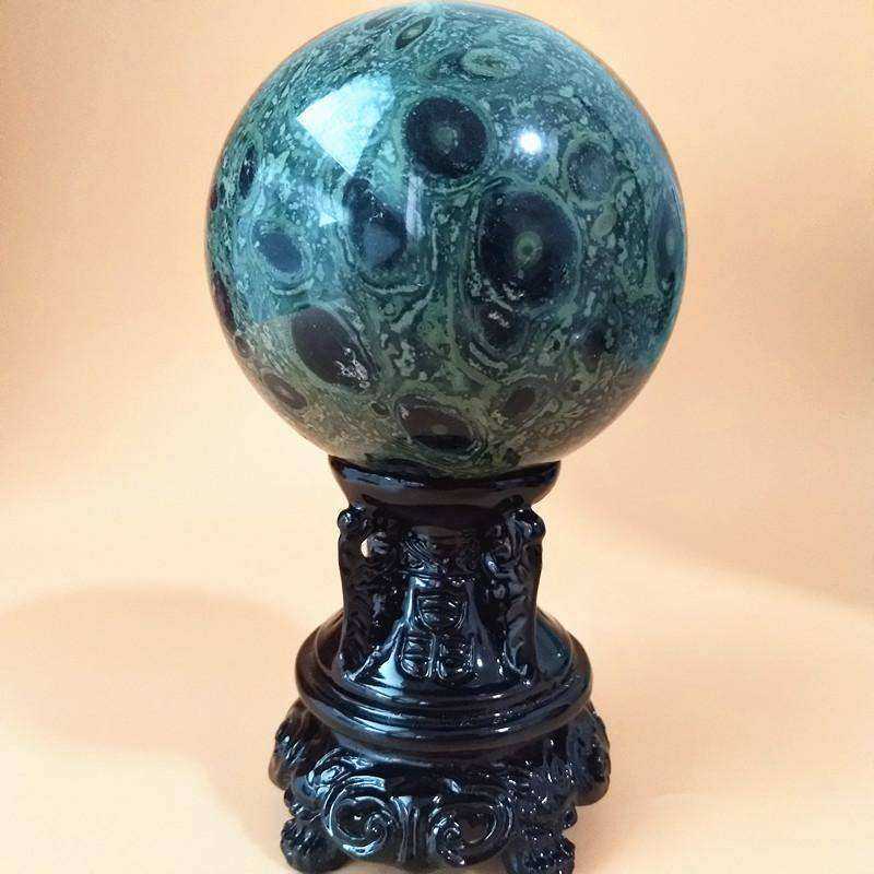 Natural Green Peacock Crystal ball